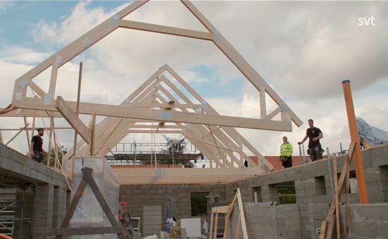 Abbekås, Skåne - Takstolar, vindskivor och ytterpanel i Göteborg.