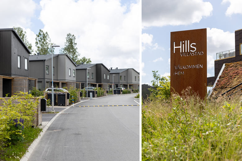 Hills Villastad skylt