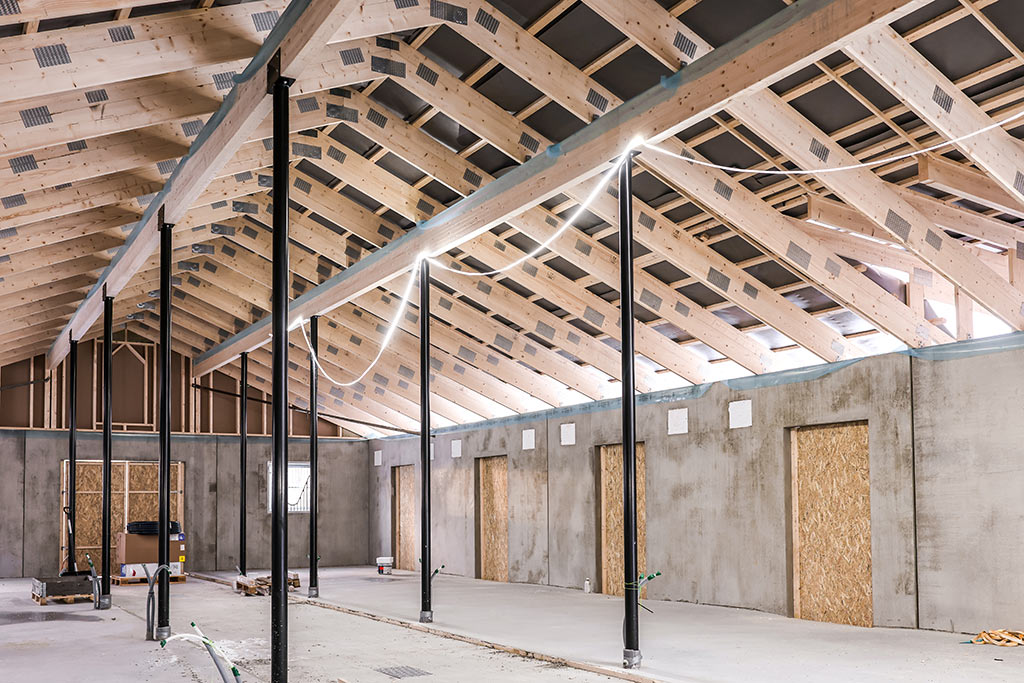 Insidan av ridanläggningen