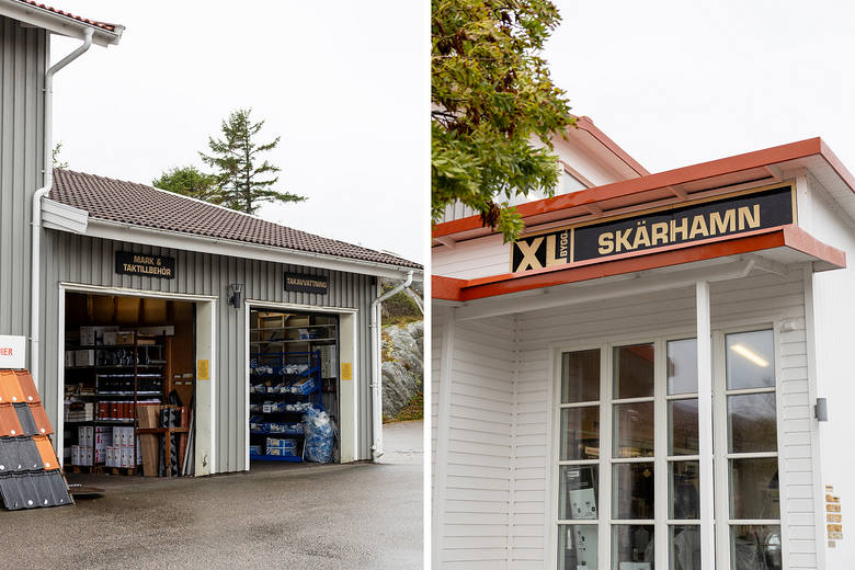 Olika delar av XL-butiken